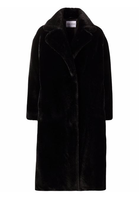 Cappotto Camille in pelliccia sintetica in nero Stand Studio - donna